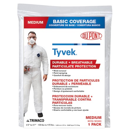 Trimaco Medium DuPont, Tyvek Disposable Coverall 14121